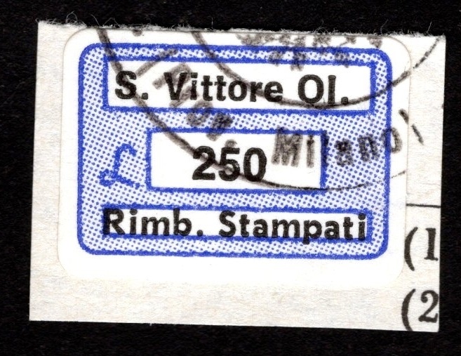 Marca da Bollo del Comune di SAN VITTORE OLONA su Carta Bianca di dimensioni 20 x 14 mm
