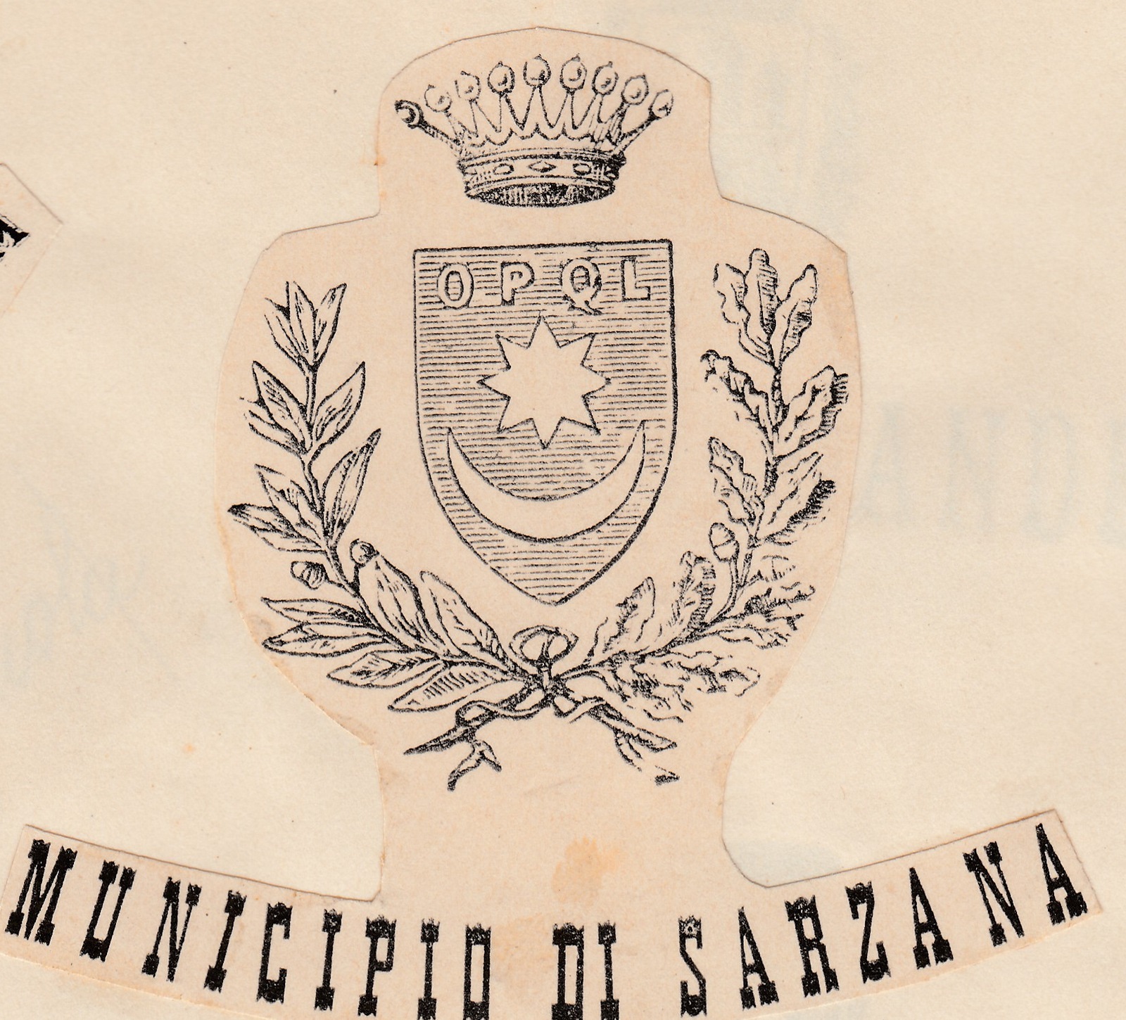 Marca da Bollo del Comune di SARZANA su di dimensioni mm