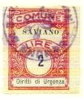 Marca da Bollo del Comune di SAVIANO su Carta Bianca di dimensioni 20 x 27 mm