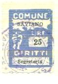 Marca da Bollo del Comune di SAVIANO su Carta Bianca di dimensioni 20,5 x 27 mm