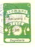 Marca da Bollo del Comune di SAVIGNANO IRPINO su Carta Bianca di dimensioni 21 x 29,5 mm