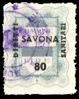 Marca da Bollo del Comune di SAVONA su Carta Bianca di dimensioni 23 x 29 mm