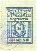 Marca da Bollo del Comune di SCAMPITELLA su Carta Bianca di dimensioni 21 x 28 mm