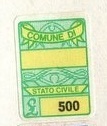 Marca da Bollo del Comune di SCARNAFIGI su Carta Bianca Sottile di dimensioni 14 x 22 mm