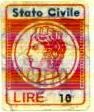 Marca da Bollo del Comune di SCHIO su Carta Bianca di dimensioni 15,5 x 20 mm