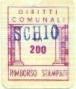 Marca da Bollo del Comune di SCHIO su Carta Bianca di dimensioni 14 x 17 mm