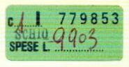 Marca da Bollo del Comune di SCHIO su Carta Verde di dimensioni 37 x 18 mm