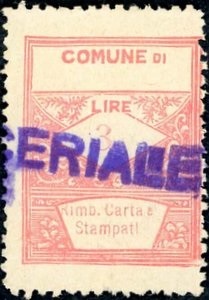 Marca da Bollo del Comune di SERIATE su Carta Bianca di dimensioni 22 x 29 mm