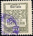 Marca da Bollo del Comune di SERIATE su Carta Bianca di dimensioni 20 x 25 mm