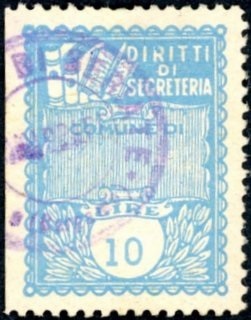 Marca da Bollo del Comune di SERIATE su Carta Bianca di dimensioni 22 x 29 mm