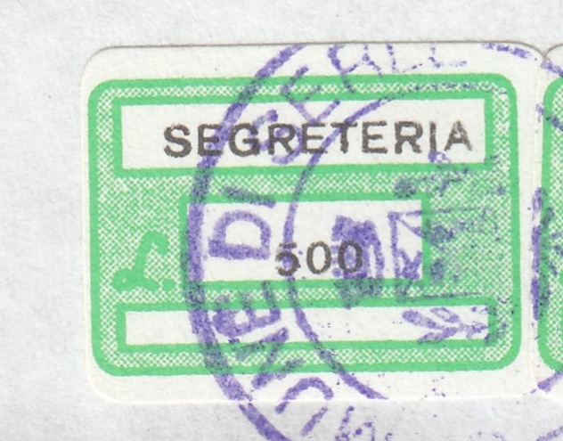 Marca da Bollo del Comune di SERLE su Carta Bianca di dimensioni 19 x 13 mm