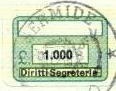 Marca da Bollo del Comune di SERMIDE su Carta Bianca di dimensioni 21,5 x 15 mm