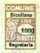 Marca da Bollo del Comune di SICULIANA su Carta Bianca di dimensioni 14 x 20 mm