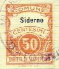 Marca da Bollo del Comune di SIDERNO su Carta Bianca di dimensioni 22,5 x 29,5 mm