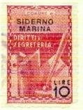 Marca da Bollo del Comune di SIDERNO su Carta Bianca Sottile di dimensioni 21 X 32 mm