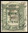 Marca da Bollo del Comune di SIENA su Carta Bianca di dimensioni 20 x 24 mm