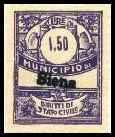 Marca da Bollo del Comune di SIENA su Carta Bianca di dimensioni 22 x 28,5 mm