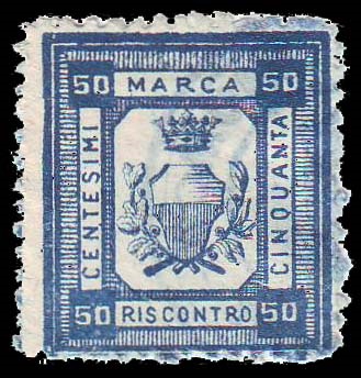 Marca da Bollo del Comune di SIENA su Carta Bianca di dimensioni 23 x 27 mm