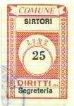 Marca da Bollo del Comune di SIRTORI su Carta Bianca di dimensioni 19 x 30 mm