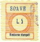 Marca da Bollo del Comune di SOAVE su Carta Bianca di dimensioni 22 x 28 mm