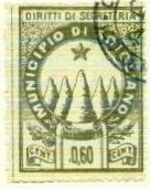 Marca da Bollo del Comune di SOGLIANO CAVOUR su Carta Bianca Sottile di dimensioni 26 x 35 mm