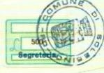 Marca da Bollo del Comune di SOLESINO su Carta Bianca di dimensioni 18,5 x 13 mm