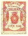 Marca da Bollo del Comune di SOLIERA su Carta Bianca Sottile di dimensioni 19 x 24 mm