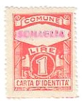 Marca da Bollo del Comune di SOMAGLIA su Carta Bianca di dimensioni 22 x 29 mm
