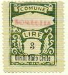 Marca da Bollo del Comune di SOMAGLIA su Carta Bianca di dimensioni 22,5 x 30,5 mm