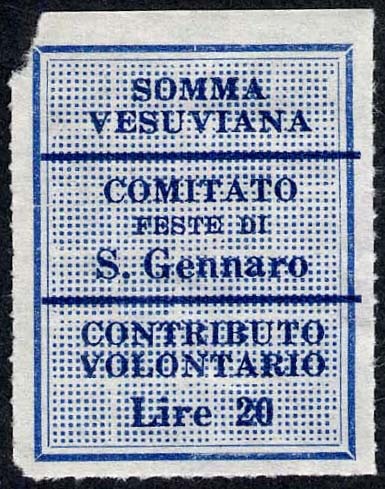 Marca da Bollo del Comune di SOMMA VESUVIANA su Carta Bianca Sottile di dimensioni 22 x 26,5 mm