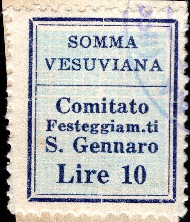 Marca da Bollo del Comune di SOMMA VESUVIANA su Carta Bianca di dimensioni 21 X 27 mm