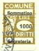 Marca da Bollo del Comune di SOMMATINO su Carta Bianca di dimensioni 15 x 22 mm