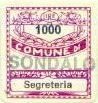 Marca da Bollo del Comune di SONDALO su Carta Bianca di dimensioni 19 x 21 mm