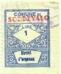Marca da Bollo del Comune di SORDEVOLO su Carta Bianca di dimensioni 22 x 28 mm