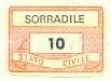 Marca da Bollo del Comune di SORRADILE su Carta Bianca di dimensioni 20 x 14 mm