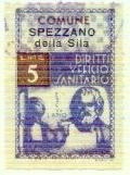 Marca da Bollo del Comune di SPEZZANO DELLA SILA su Carta Bianca Sottile di dimensioni 21 X 32 mm