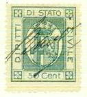 Marca da Bollo del Comune di SPOLETO su Carta Bianca di dimensioni 22 x 26 mm