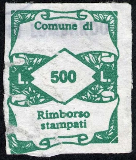 Marca da Bollo del Comune di STAGNO LOMBARDO su Carta Bianca Sottile di dimensioni 16 x 22 mm