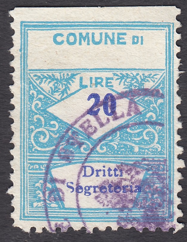 Marca da Bollo del Comune di STELLA su Carta Bianca Sottile di dimensioni 22 x 28 mm