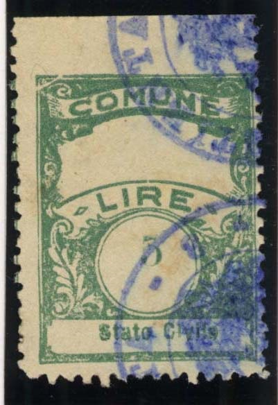 Marca da Bollo del Comune di STIENTA su Carta Bianca di dimensioni 22,5 x 29 mm