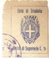 Marca da Bollo del Comune di STRADELLA su Carta Bianca di dimensioni 27 x 37 mm
