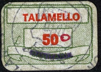 Marca da Bollo del Comune di TALAMELLO su Carta Bianca di dimensioni 20 x 14 mm