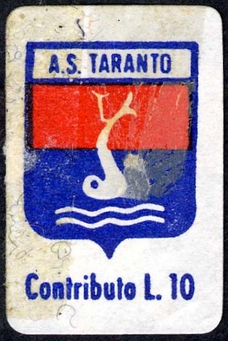 Marca da Bollo del Comune di TARANTO su Carta Bianca di dimensioni 24,5 x 30 mm