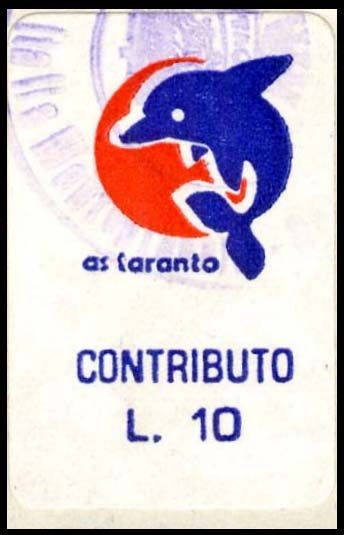 Marca da Bollo del Comune di TARANTO su Carta Bianca di dimensioni 13,5 x 24 mm