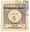 Marca da Bollo del Comune di TARZO su Carta Bianca Sottile di dimensioni 23,5 x 26 mm