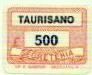Marca da Bollo del Comune di TAURISANO su Carta Bianca di dimensioni 19 x 14 mm