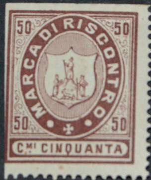 Marca da Bollo del Comune di TERMINI IMERESE su Carta Bianca Sottile di dimensioni 22 x 26 mm
