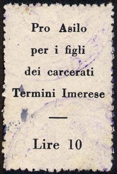 Marca da Bollo del Comune di TERMINI IMERESE su Carta Bianca di dimensioni 22 x 30 mm