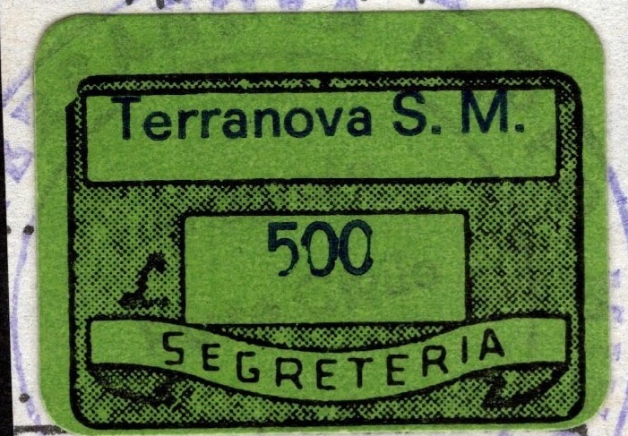 Marca da Bollo del Comune di TERRANOVA SAPPO MINULIO su Carta Bianca di dimensioni 20 x 14 mm