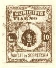 Marca da Bollo del Comune di TIARNO DI SOTTO su Carta Bianca di dimensioni 23,5 x 30 mm